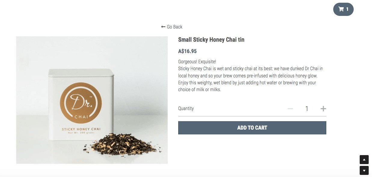 透過Strikingly創建的產品頁面 透過Strikingly創建的產品頁面